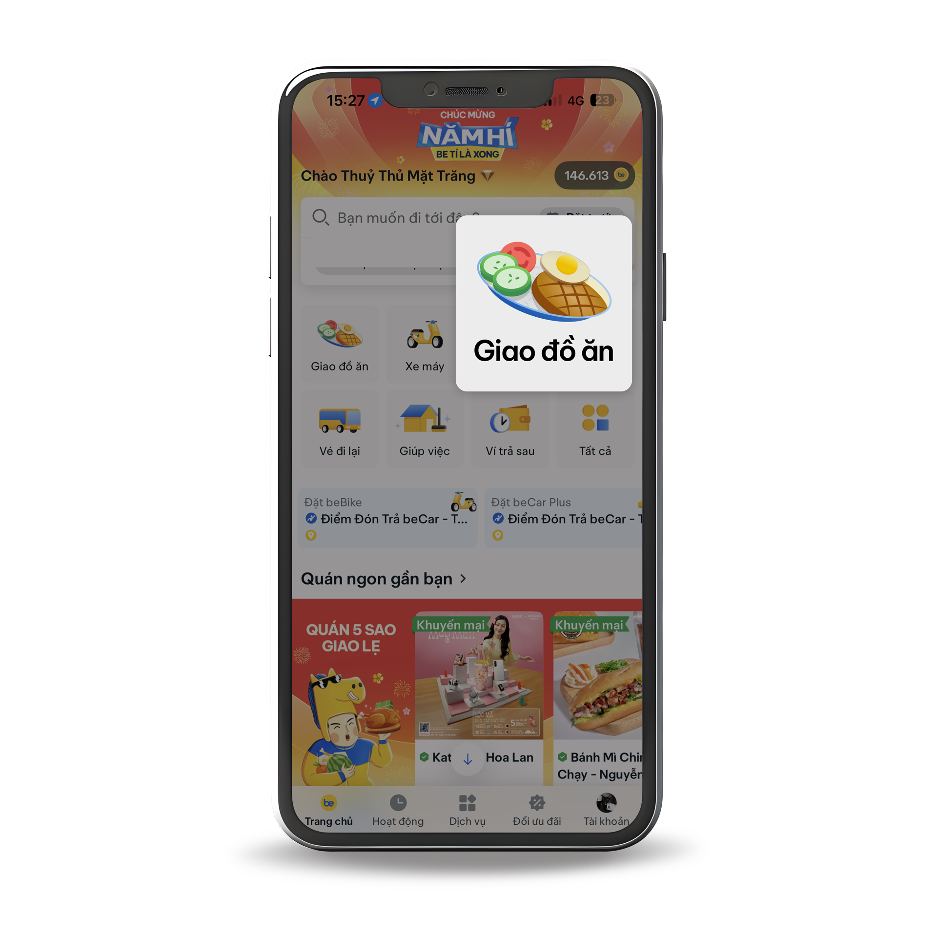 Đặt đồ ăn tiện lợi cùng beFood